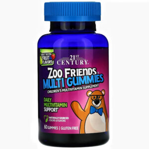 21st Century Zoo Friends Multi Gummies - 60 Count | Fun Animal Shapes for Kids Daily Nutrition
