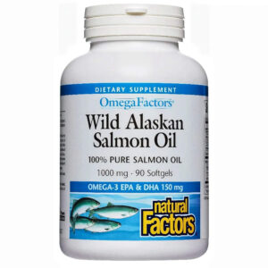 Natural Factors Wild Alaskan Salmon Oil, Supports Heart and Brain Health with Omega-3 -90 Softgels