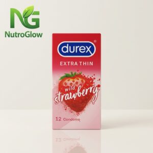 Durex Extra Thin Wild Strawberry-Flavoured Condoms – 12 Count